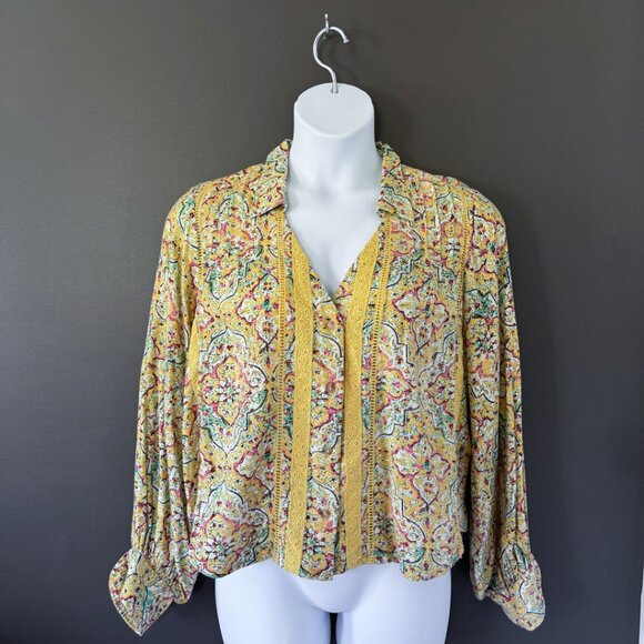 Anthropologie Pilcro Pintuck Peasant Blouse 1X Plus NWT - Picture 7 of 7